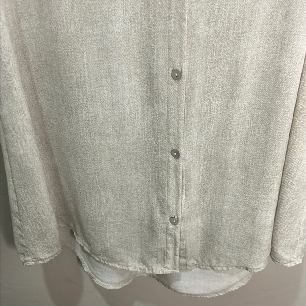 Eileen Fisher 100% Silk Sleeveless Button TankTop Hazy Printed Crepe Bone Blouse - Picture 4 of 11